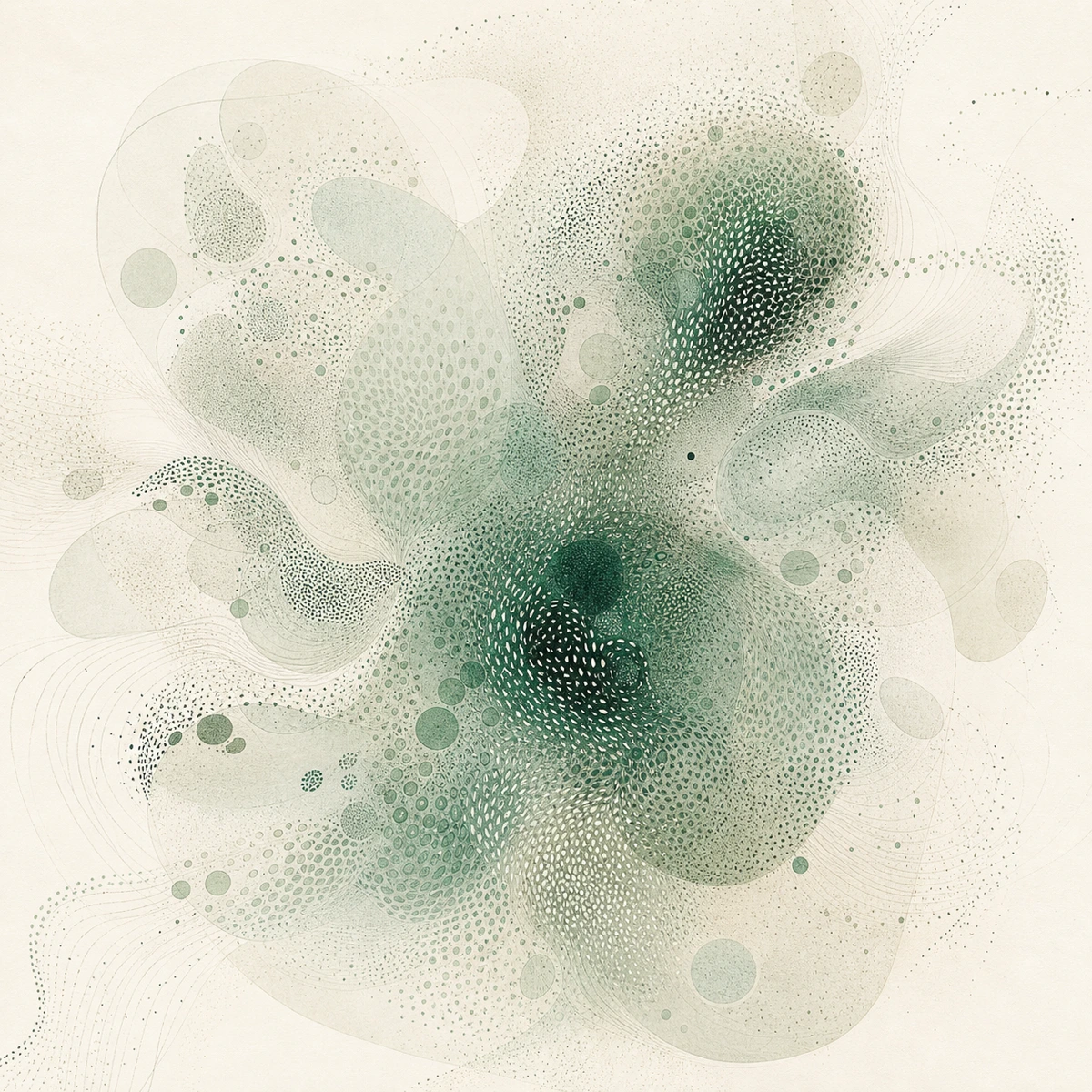 Nested pine-green clusters repeating at different scales
